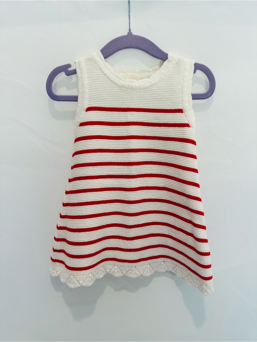 Cat & Jack Toddler Girls' Red & White Striped Knit Dress